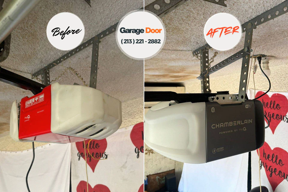 Before and after: garage door repair Oakland, SC